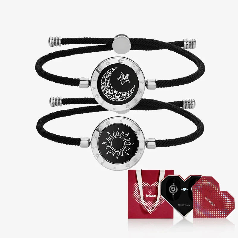 [Totwoo Signal Gift Box] Sun & Moon Bracelets with Black Milan Rope