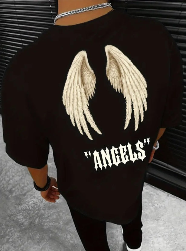 Wings Angels Printing Female Cotton Tee