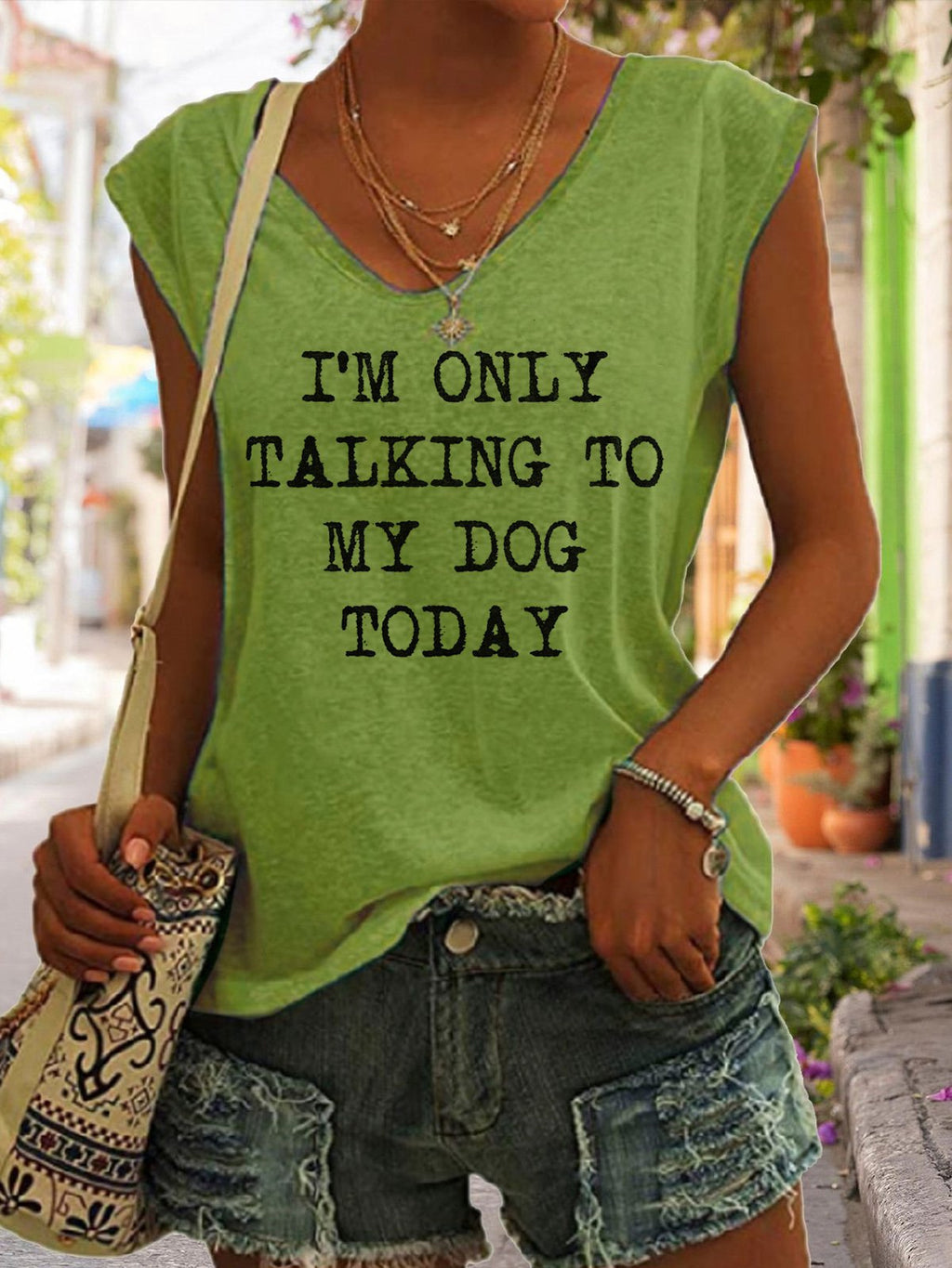 Women's V-Neck Printed Short Sleeve Loose Top – 14 Colors S–4XL