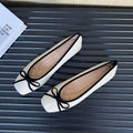 Women's Korean Style Square Toe Soft Sole Slip-On Flats – Wide Size