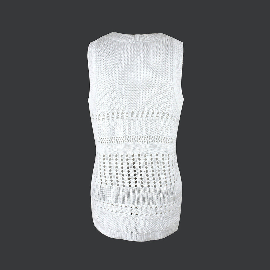 Women’s Solid Color Thin White Pullover Vest