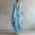 Solid Color Sleeveless Top & Wide-Leg Pants Two-Piece Set