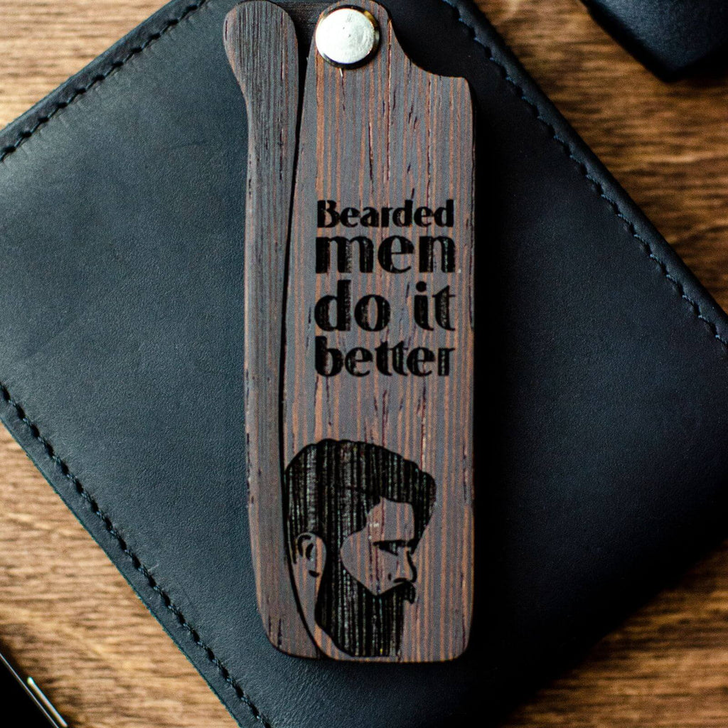 Wooden Beard Comb - Bearded man