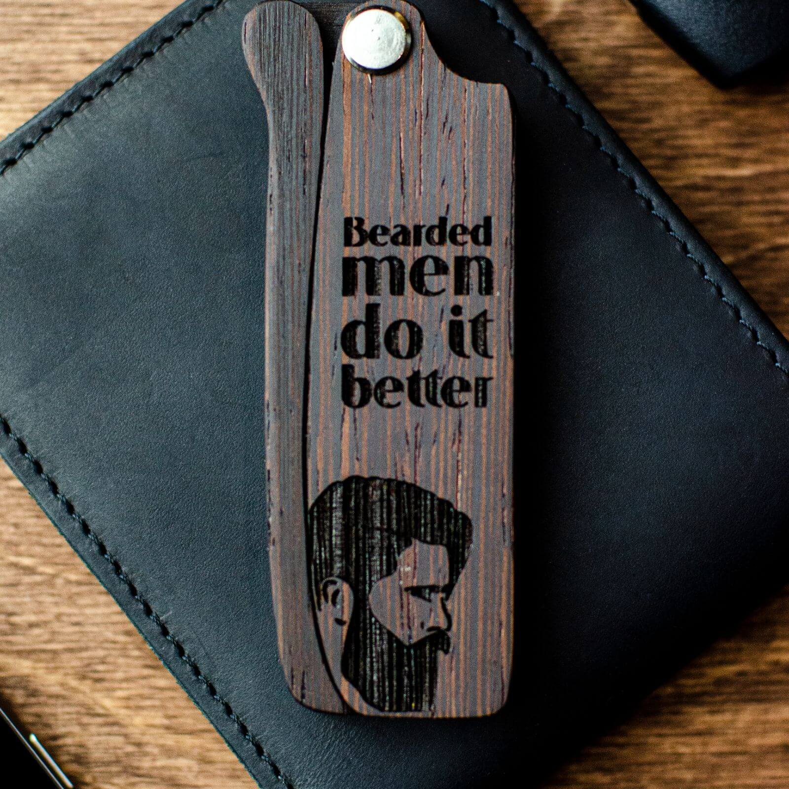 Wooden Beard Comb - Bearded man
