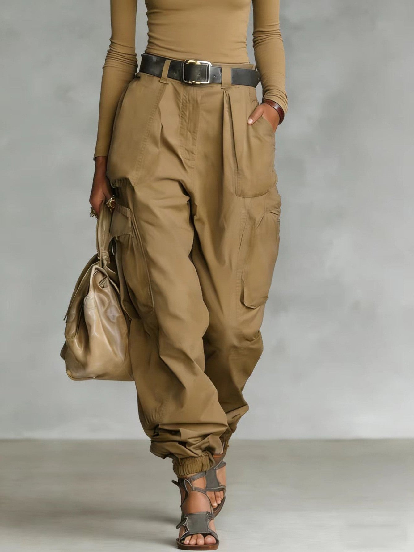 Women’s High-Waist Loose Fit Wide-Leg Casual Trousers