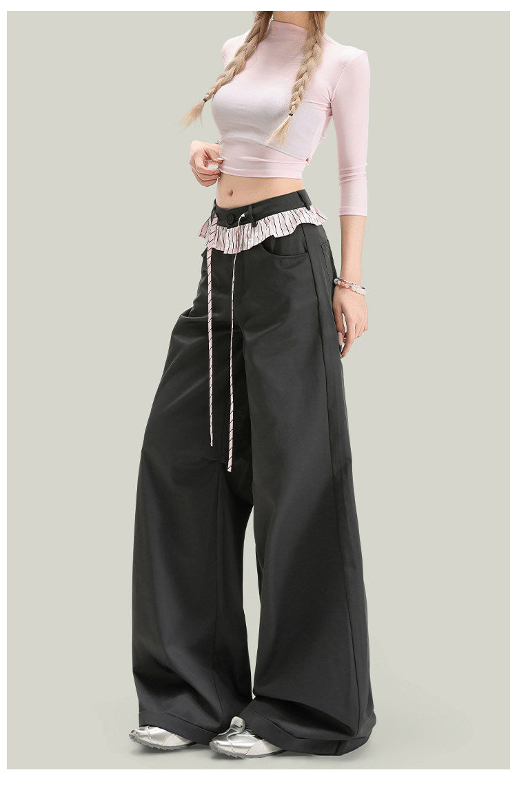 Women’s Vintage Lace Panel Casual Pants