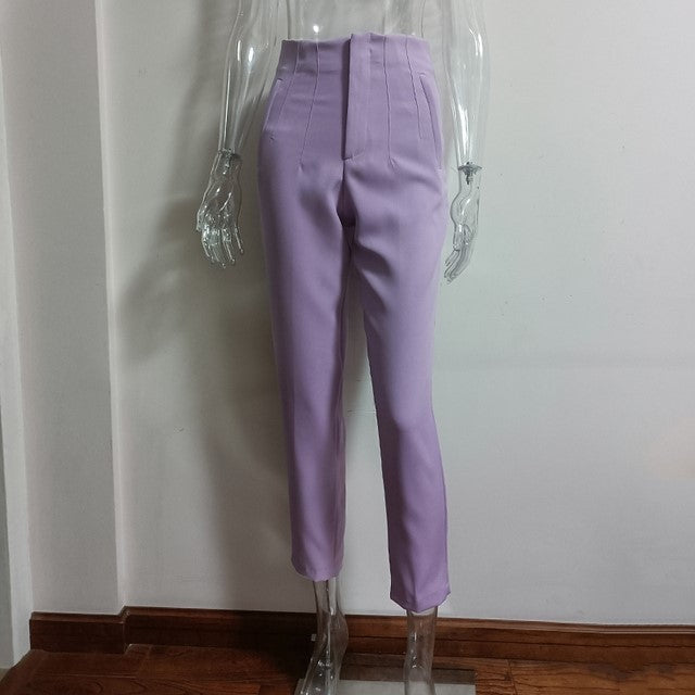 Women's High-Waisted Straight Leg Pants