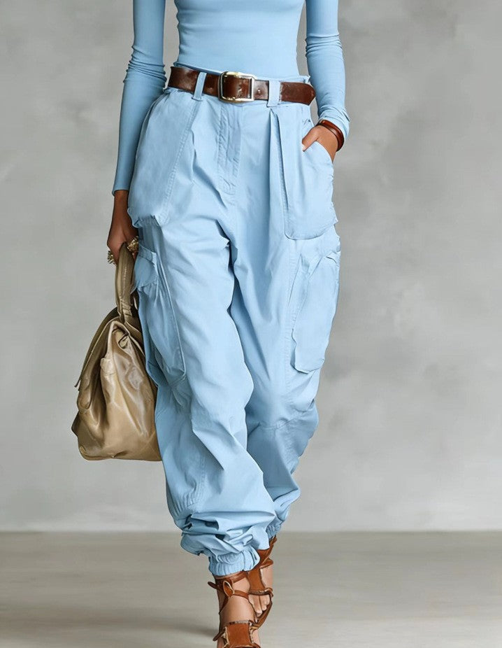 Women’s High-Waist Loose Fit Wide-Leg Casual Trousers