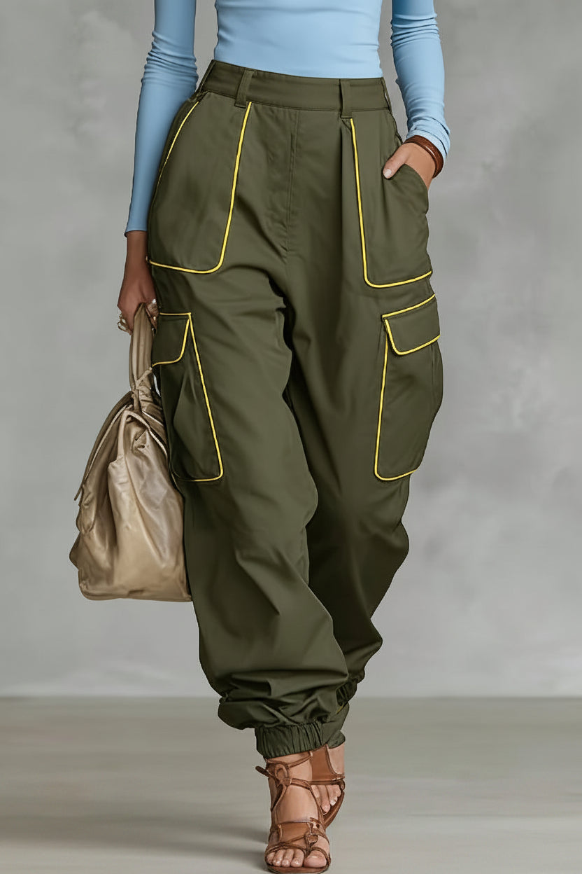 Women's High Waist Multi-Pocket Cargo Work Pants – Tapered Trousers