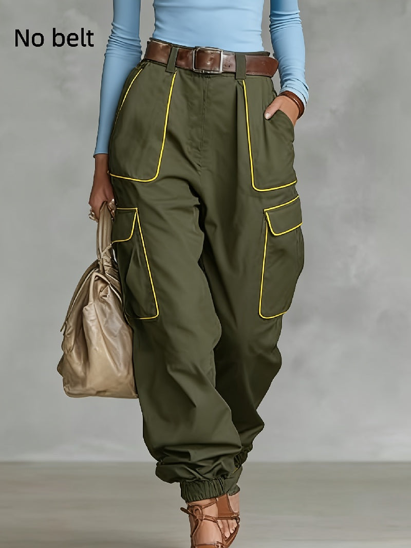 Women's High Waist Multi-Pocket Cargo Work Pants – Tapered Trousers