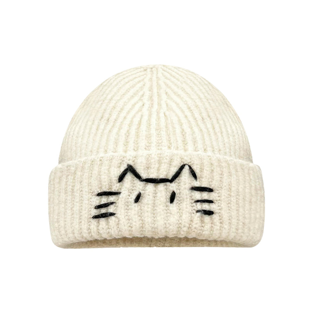 Women’s Cute Cat Line Design Knitted Hat – Warm Fall & Winter Beanie