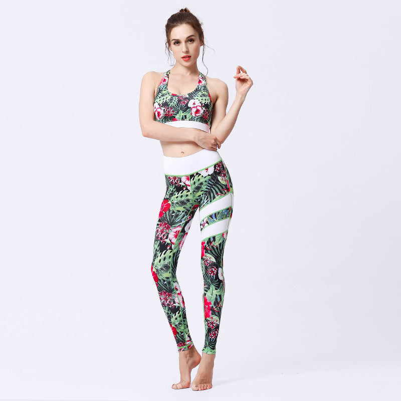 💪 Seamless 2-Piece Yoga Set – High-Waist Leggings & Crop Top