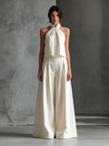 Loose-Fitting Sleeveless Top and Wide-Leg Pants Two-Piece Set.