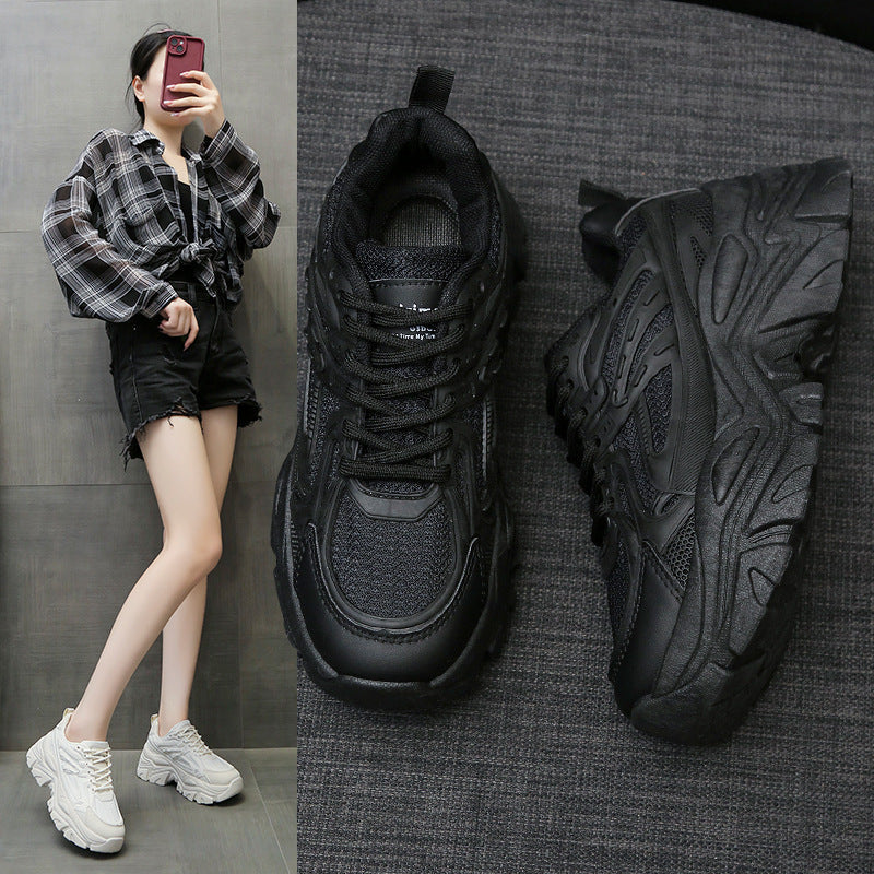 Thick-Bottom Breathable White Shoes for Women — Stylish & Cushioned