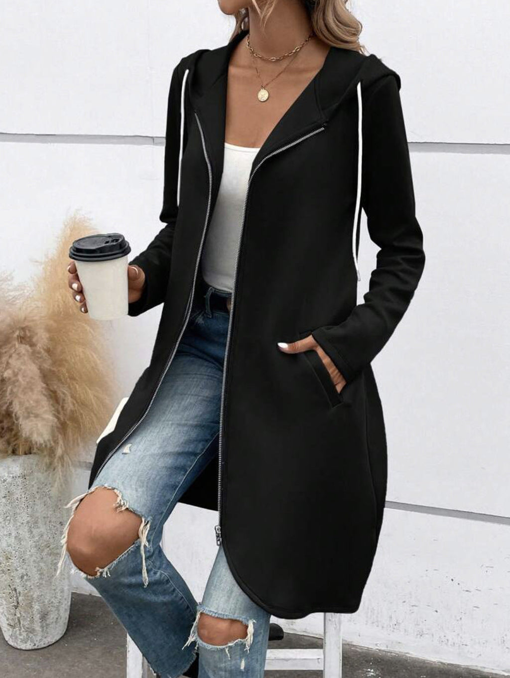Street Zip Hooded Velvet-Lined Sweatshirt Women | Cozy Streetwear