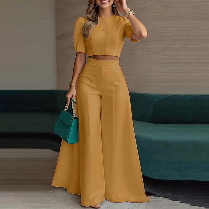 Printed Top & Trousers Two-Piece Suit