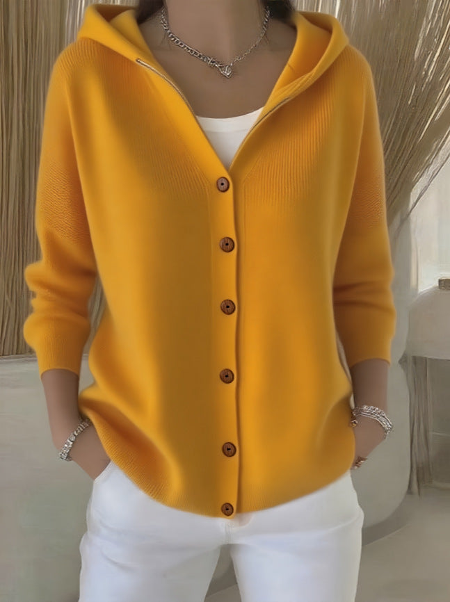 Women’s Button-Down Hoodie Cardigan Sweater Coat