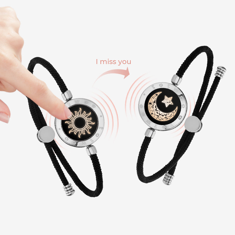[Totwoo Signal Gift Box] Sun & Moon Bracelets with Black Milan Rope