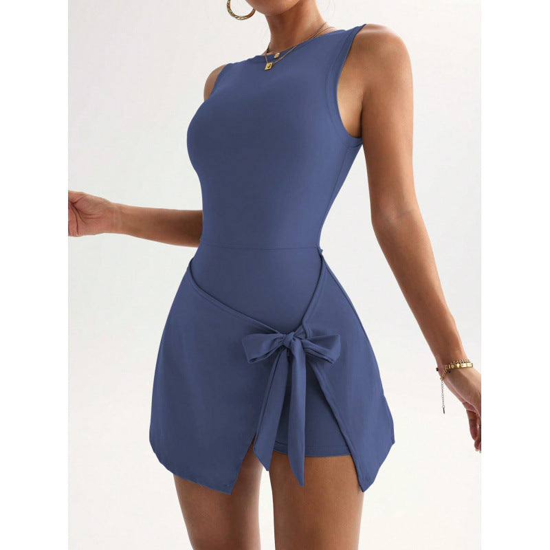 Women's Fitness Beauty-Back Yoga Dress – Sleeveless Active Mini