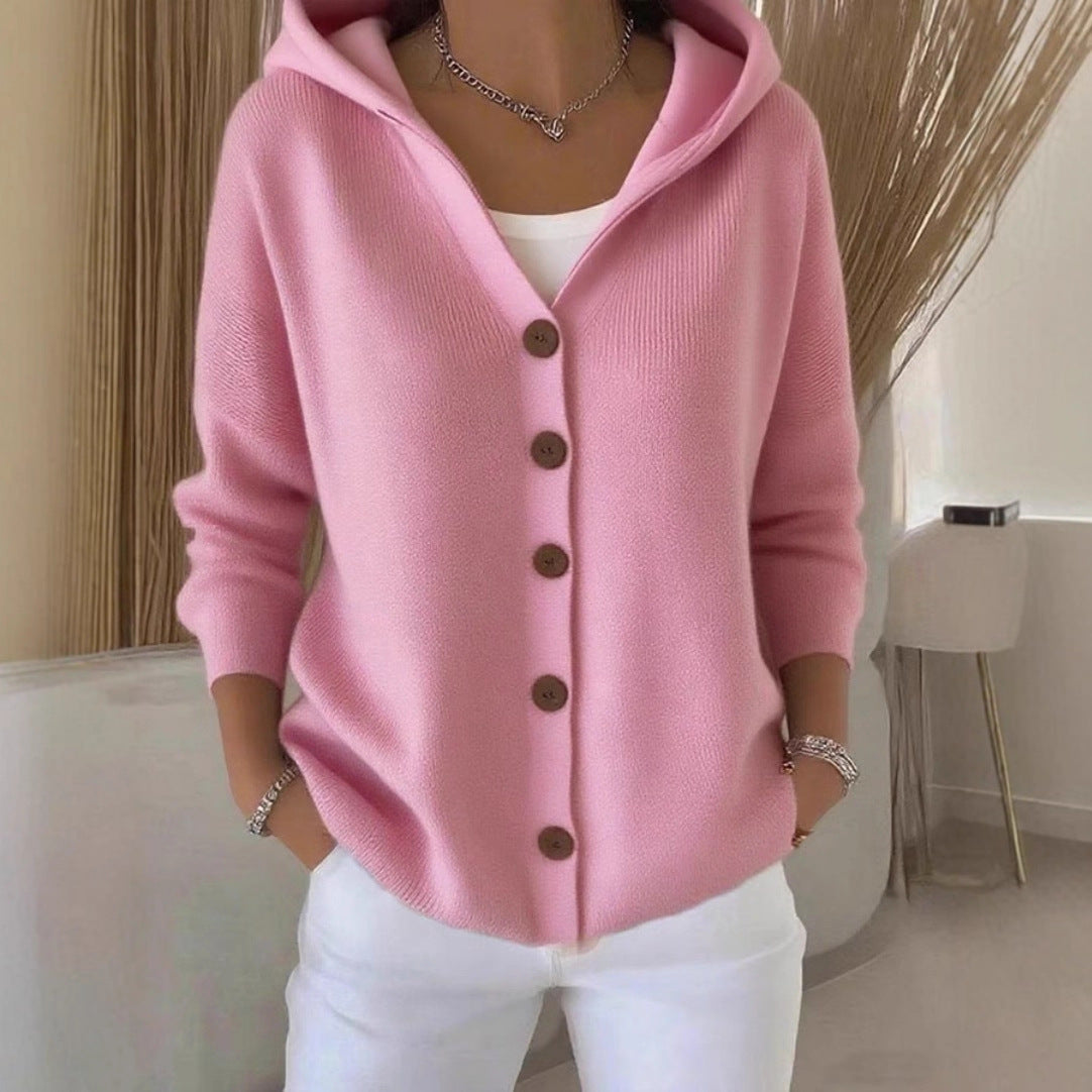 Women’s Button-Down Hoodie Cardigan Sweater Coat