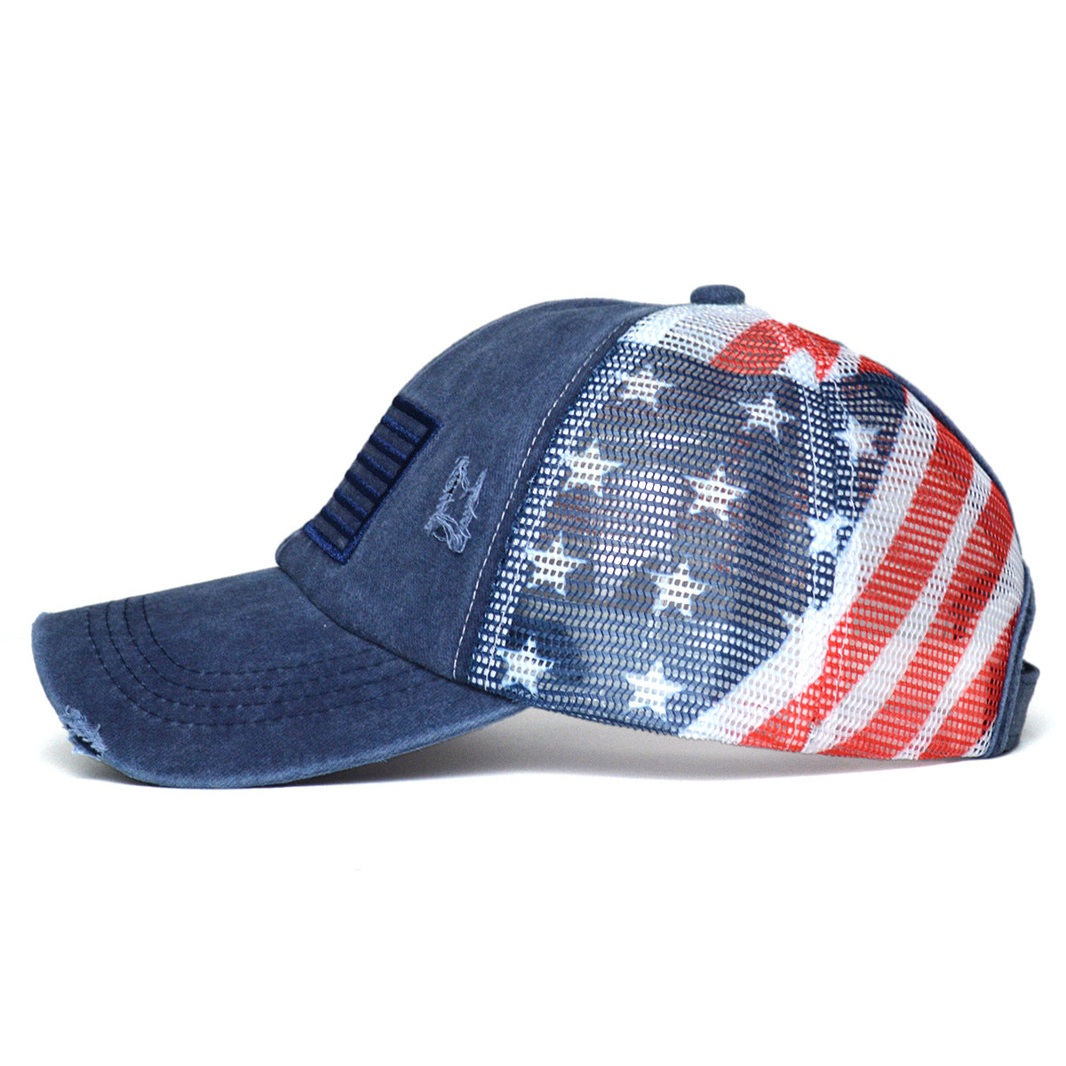Women's Ripped Embroidered Baseball Cap – Breathable Dome Top Polyester Hat