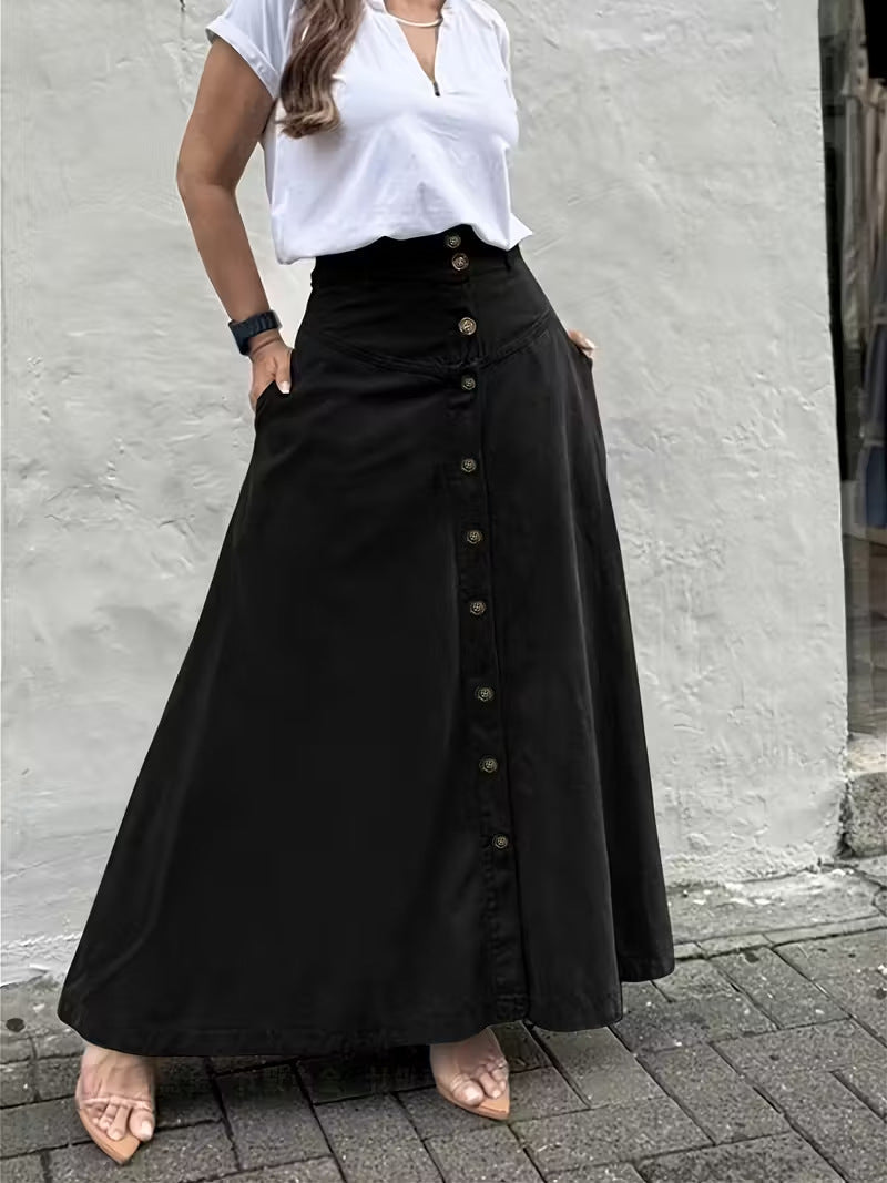 Women's Elegant High-Waist A-Line Skirt