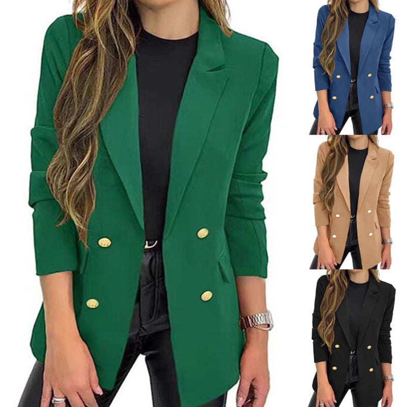Casual Long Sleeve Lapel Button Autumn Coat