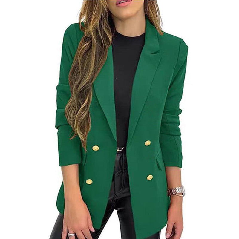 Casual Long Sleeve Lapel Button Autumn Coat