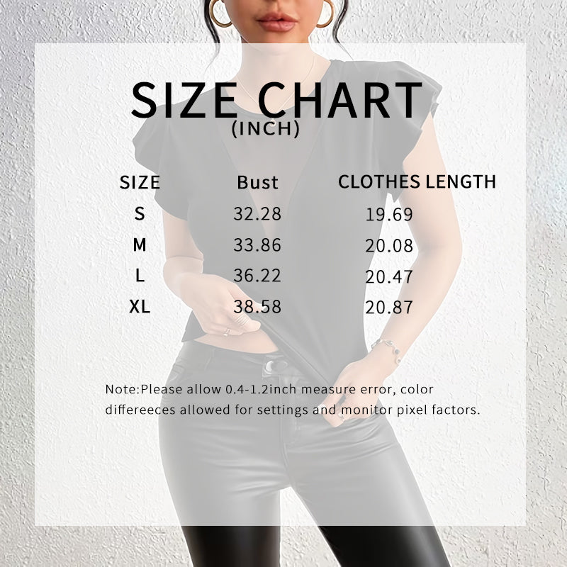 Women’s Summer Ruffle Mesh Panel Top – Short Sleeve Slim Fit Casual Tee Blouse