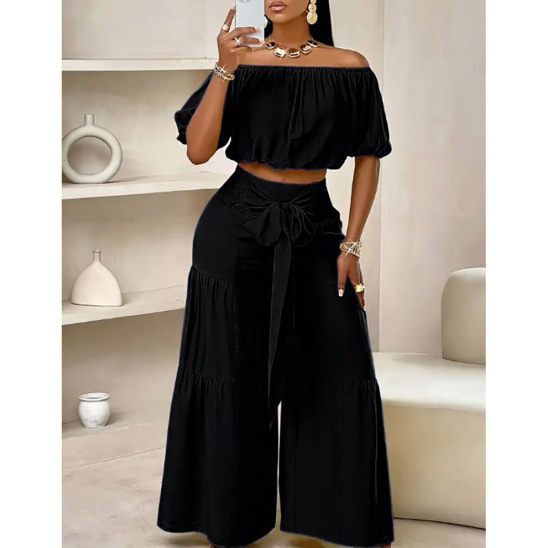 High-Waist Flared Pants & Top Two-Piece Set – 7 Colors, S–2XL