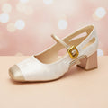 Women's Square Toe Mary Jane Chunky Heels – Soft Sole Buckle Strap