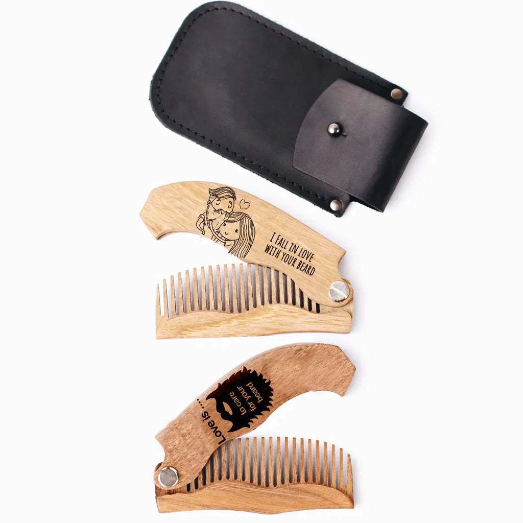 Wooden Beard Comb - Fall in Love 🔥