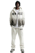 SMUDGE French Terry Long Sleeve Crop Top Full Zip Hoodie