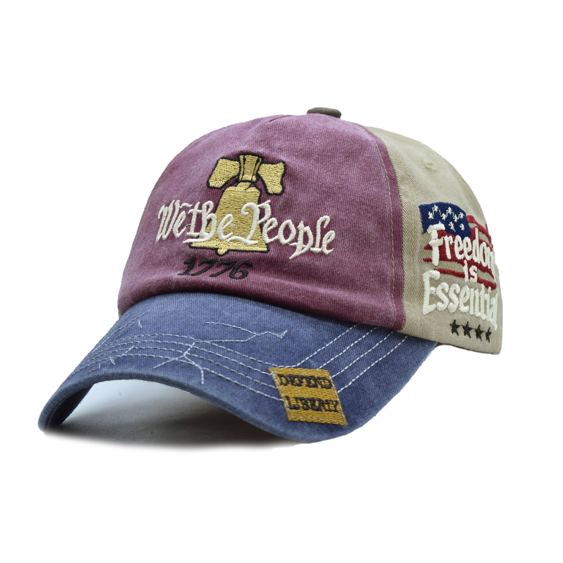 Women's Embroidered Cotton Baseball Cap | Retro Letter Style