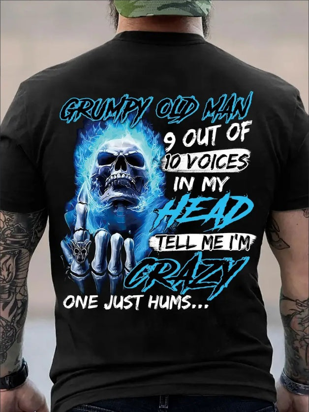 Plus Size Skull Graphic Shirt – 3D Back Print, Oversized Fit, Casual Streetwear for Men