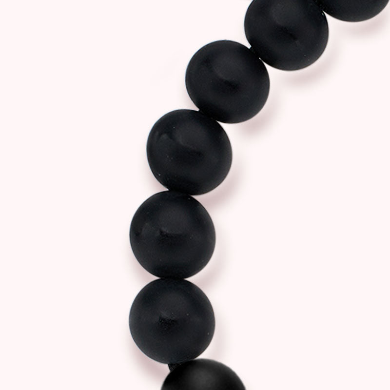 Mountain & Sea Touch Bracelets with Black Agate and Pink Persian Jade
