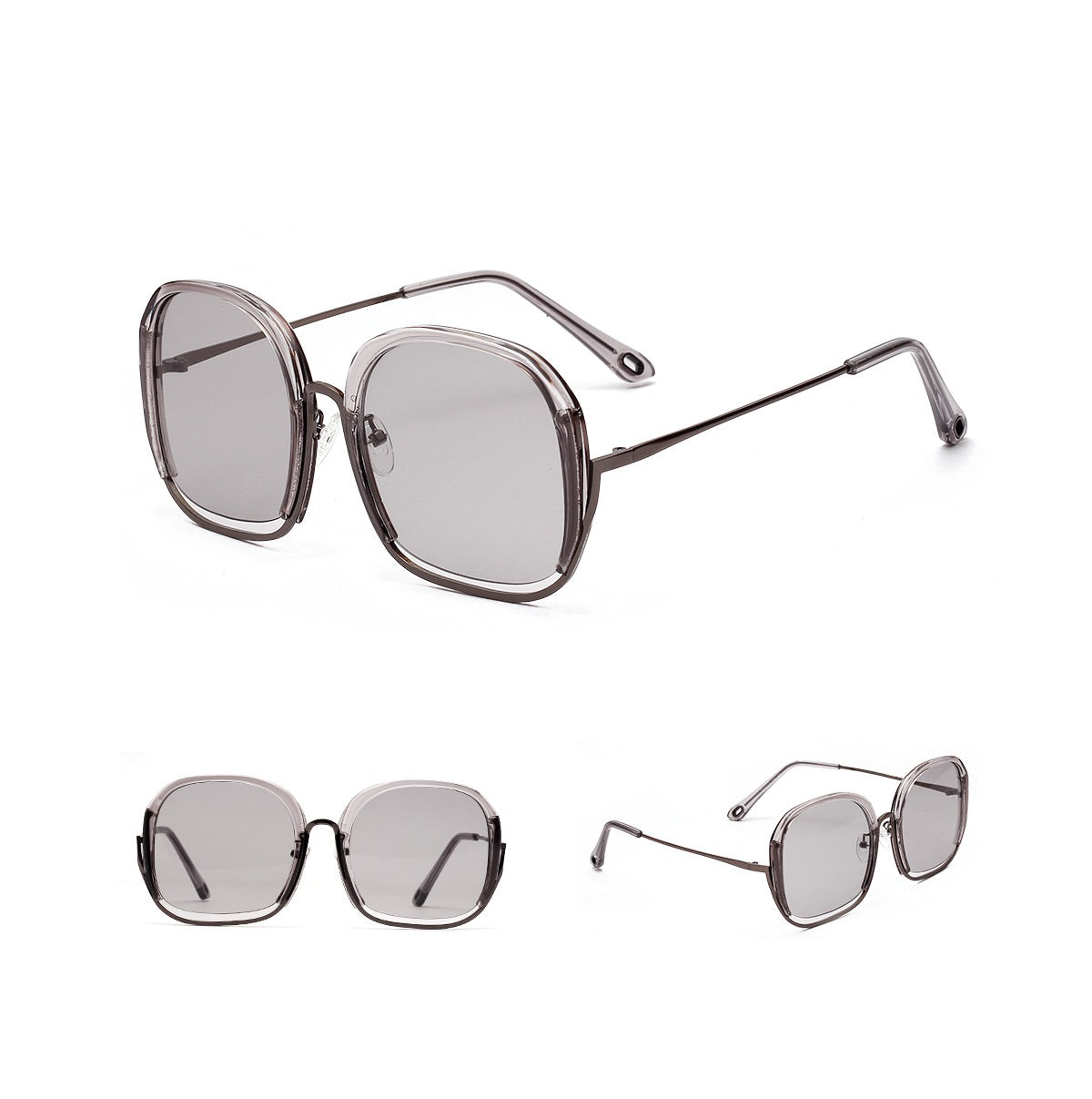 Large Half Frame UV400 Sunglasses – Colorful Fashion Shades