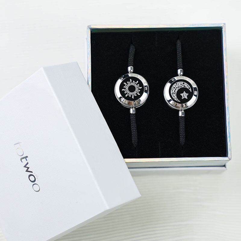 Sun & Moon Touch Bracelets with Milan Rope (Black+Black)