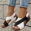 Women's Platform Roman Sandals | Open Toe Velcro Beach Sandals