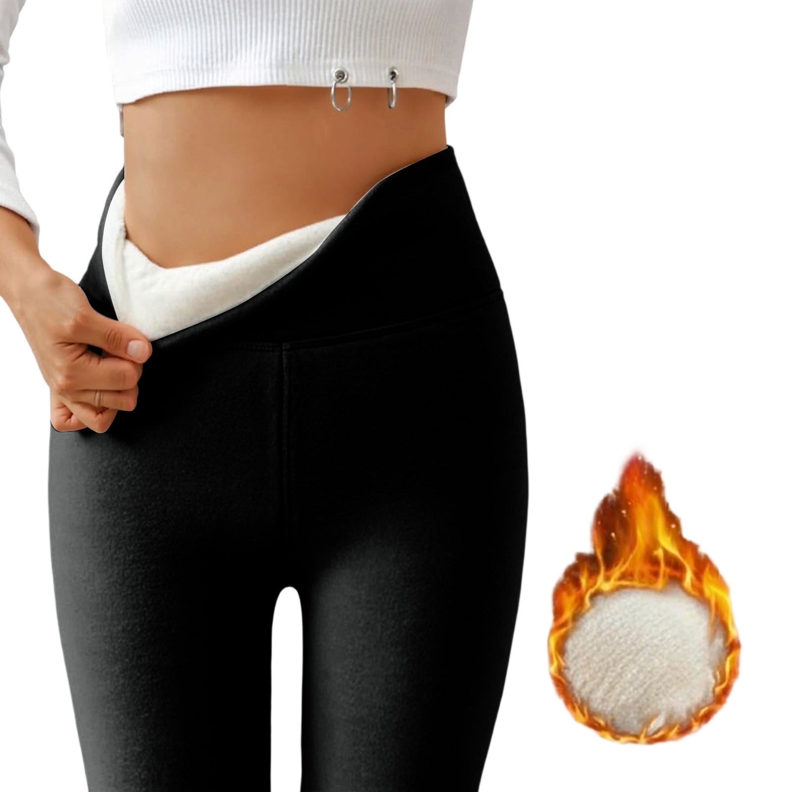 Women’s Fleece-Lined High-Waist Shark Leggings