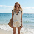 Women's V-Neck Vest & Shorts Two-Piece Set