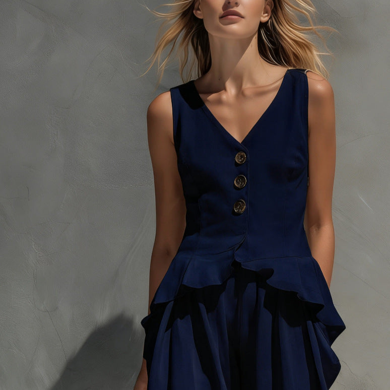 Women's Sleeveless Top & Wide-Leg Pants Two-Piece Set