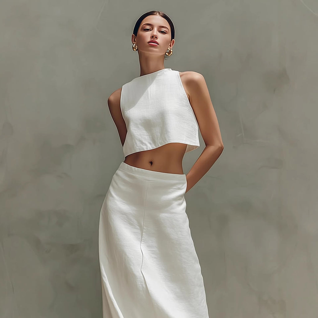 Women's Sleeveless Slimming Maxi Dress Two-Piece Set