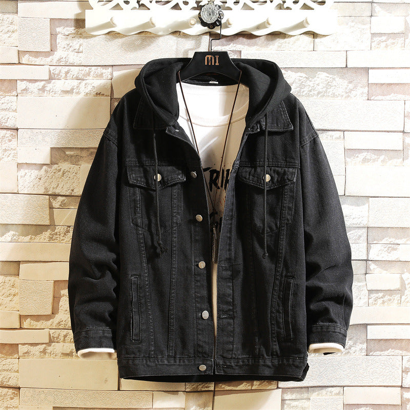 Women's Oversized Washed Denim Jacket – Hooded Loose Korean Style