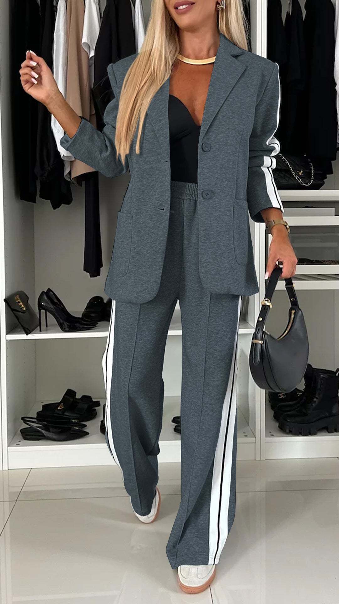 Women’s Elegant Solid Color Suit Set