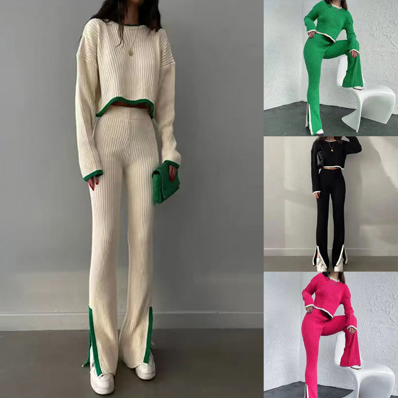 Women’s Casual Color-Block Two-Piece Set
