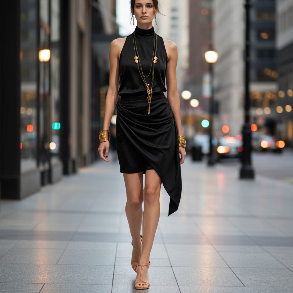 Women's Double-Layer Asymmetrical Hem Mini Skirt