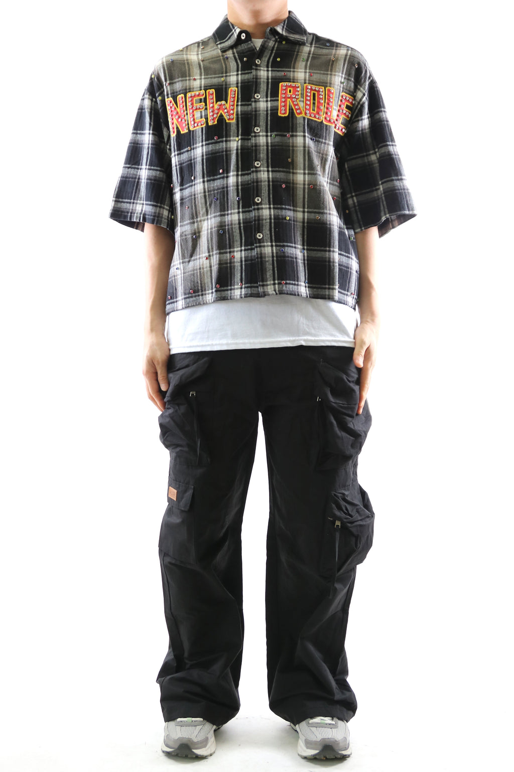 UMBRO Washed Flannel Crop Top Button Down Shirt