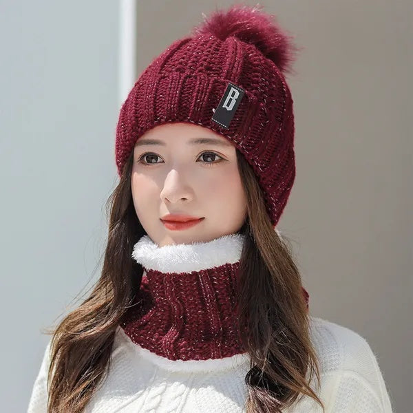 Warm Knitted Beanie & Scarf Women | Cozy Winter Bundle