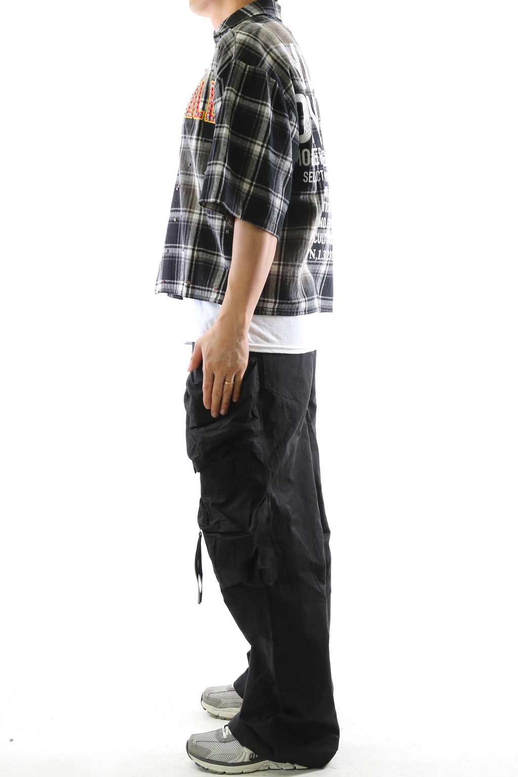 UMBRO Washed Flannel Crop Top Button Down Shirt